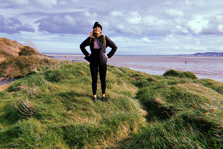 International student from North America enjoying the Bray Cliff Walk, close to UCD campus